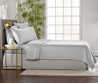 Pure Bamboo Twin Sheets - Luxuriously Soft 100% Organic Viscose Bed Sheet Set | Silver Pearl, Double Stitching
