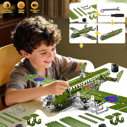 Building Toys Model Airplane Kits for Boys 8-12 Project Building Toys for Kids Educational Assemble Science Kit Airplane Toy Birthday Gifts for Teenagers Boys Ages 8 9 10 11 12
