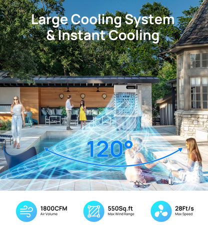AKIRES 1800CFM Swamp Cooler,Evaporative Air Cooler with 5.3-Gal Water Tank,4 Ice Packs,Evaporative Cooler for Outdoor Patio Garage Commercial Industrial Use (29IN)