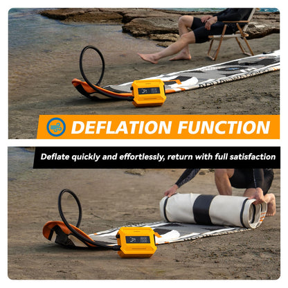 dwndpump Paddle Board Pump Electric Portable, 20PSI High-Pressure SUP Pump, Intelligent Dual-Stage Inflation Deflation Function, Auto-Off, LED Display, Air Pump for Paddleboards, Inflatable Boat Tents