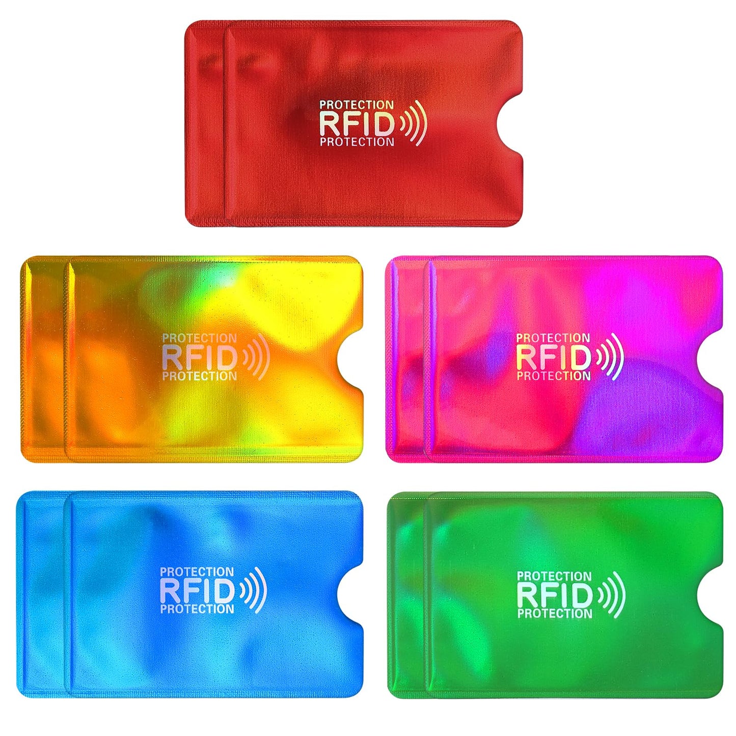 Yuanchu 10pcs RFID Blocking Sleeves, RFID Card Protector Holder Credit Card Sleeves Identity Theft Prevention for Women Men(10 Pcs)