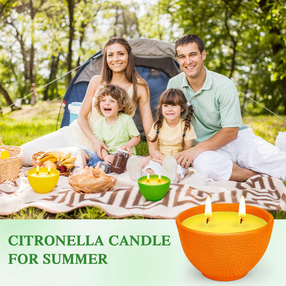 Citronella Candles, 90 Hours Long Lasting Citronella Scented Candle for Patio, Garden, Backyard, Terrace, Deck, Balcony, Porch, 2-Wick Natural Soy Wax Candles 3 Packs for Camping, BBQ, Party, Picnic