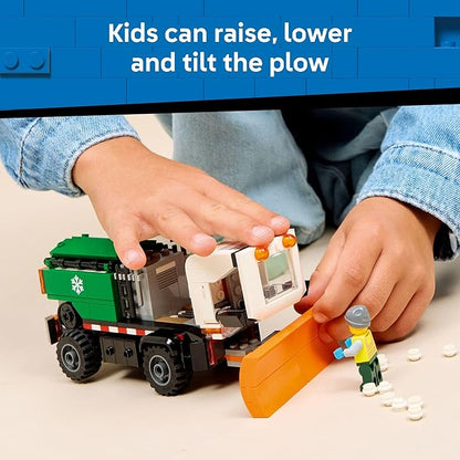 LEGO City Snowplow Truck Building Toy for Kids - Pretend Play Vehicle for Boys &amp Girls Ages 5+ - Toy Truck W/Movable Plow &amp Driver Minifigure - Gift Idea for Birthdays - 60490