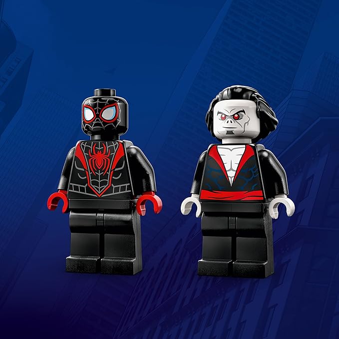 LEGO Marvel Spider-Man Miles Morales vs. Morbius 76244 Building Toy - Featuring Race Car and Action Minifigures Adventures in The Spiderverse Movie Inspired Set Fun for Boys Girls and Kids