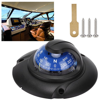 Wene Boat Compass Dash Mount Flush, Boating Compass Dashboard Suction with LED Light, Navigation Marine Compass Boats Surface Mount Electronic LED Light Marine Digital Compass for Car Boat Truck