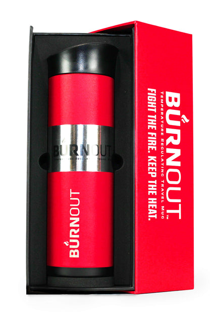 LEXO Burnout 16 oz Drink-Now Mug Bundle - Black & Red with Slide Lids, Instantly Cools Hot Coffee to Perfect Temperature