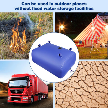 Water Storage Bladder Heavy Duty - Water Tank Foldable Water Storage Containers with Valve Soft Water Bag,Agricultural Water,Drought Resistance,Fire Prevention, Emergency Water, Blue