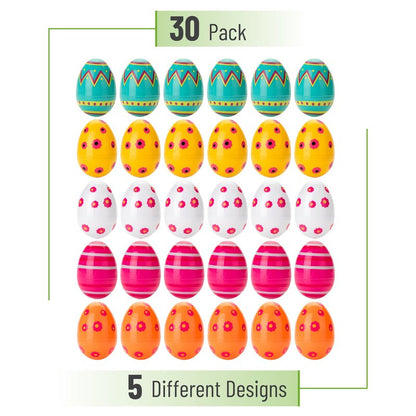 Mr. Pen- Printed Plastic Easter Eggs, 3 Inch, 30 Pack, Bulk Fillable Eggs for Easter Hunt Decor, Party Favor, Basket Stuffers, Classroom Prize, Supplies, Adult & Kid Party Toys for Gift