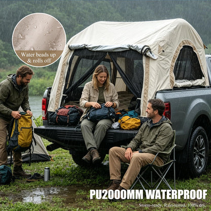 MIRUNNY Truck Bed Tent for 5.5ft-6.7ft,Auto Inflate Deflate Built in Wireless Rechargeable Air Pump,Waterproof Pickup Tent Air Mattress Camping for Ford F150, Silverado