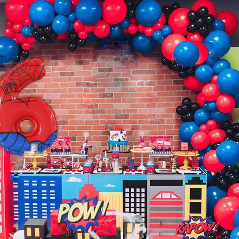 40 Inch Giant Spider Theme Number Foil Balloons Large Number 6 Balloons Kids Party Balloons Birthday Party Decorations Supplies Number 0-9 Available for Kids' Birthday Anniversary Party