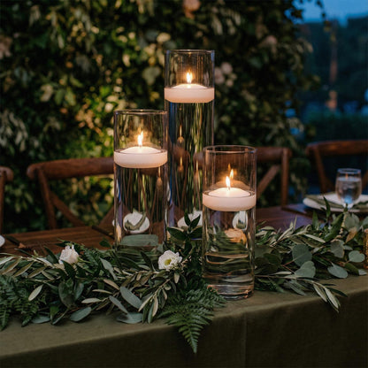 Floating Candles 3 inches, White Unscented Dripless Wax Discs | Long Burning Floating Candles for Centerpieces up to (8-10) Hour Burn Time, Weddings, Parties, Home Décor & Holidays | Royal Imports