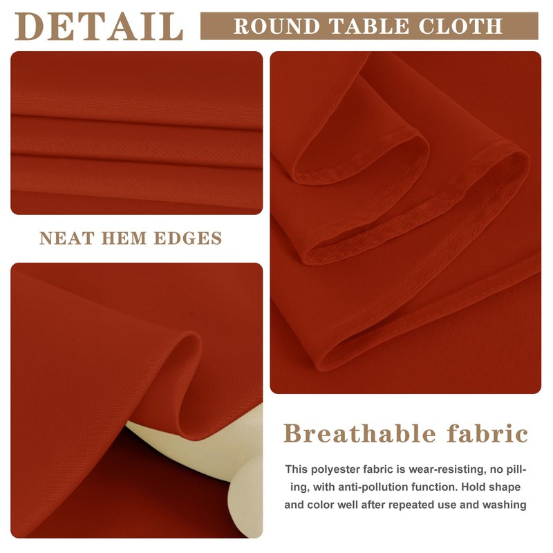 Fitable Rust Table Clothes for Rectangle Tables, 6 Pack - 90 x 132 Inch - Reusable and Elegant Fall Tablecloths, Polyester Fabric Table Covers for Wedding, Party, Banquet, Formal Events