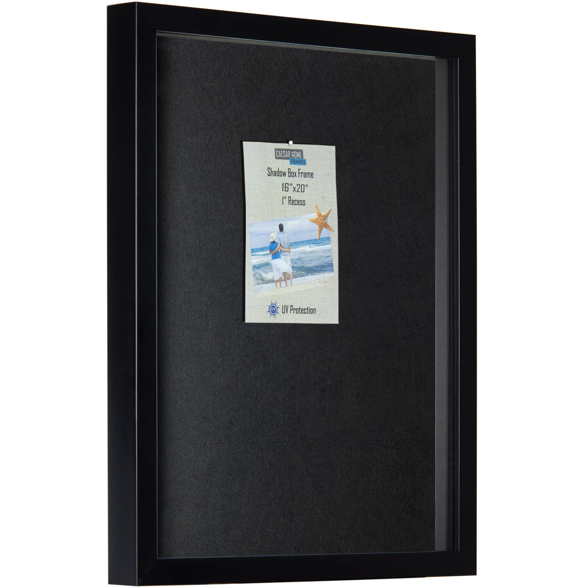Caesar Home Shadow Box Display Frame with 2 Backgrounds and UV Protection, Multiple Sizes (16x20)