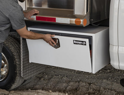 Buyers Products 1702200 Steel Underbody Truck Box with Lockable Paddle Latch, 18x 18x 48 Inch, for Work/ Utility Truck, Truck Storage and Organizer, Made in the USA, White
