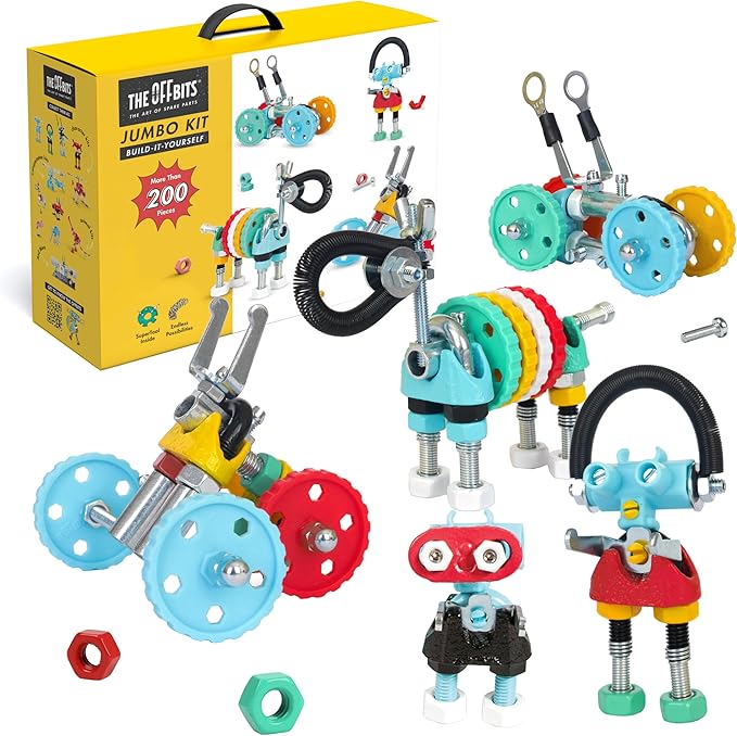 The Off Bits Educational STEM Toys for 6+: Robot Toy Building Sets 3-in-1 Engineering Kit for Boys and Girls Build Your Own STEM Building Toys with Endless Possibilities (Jumbo Kit)
