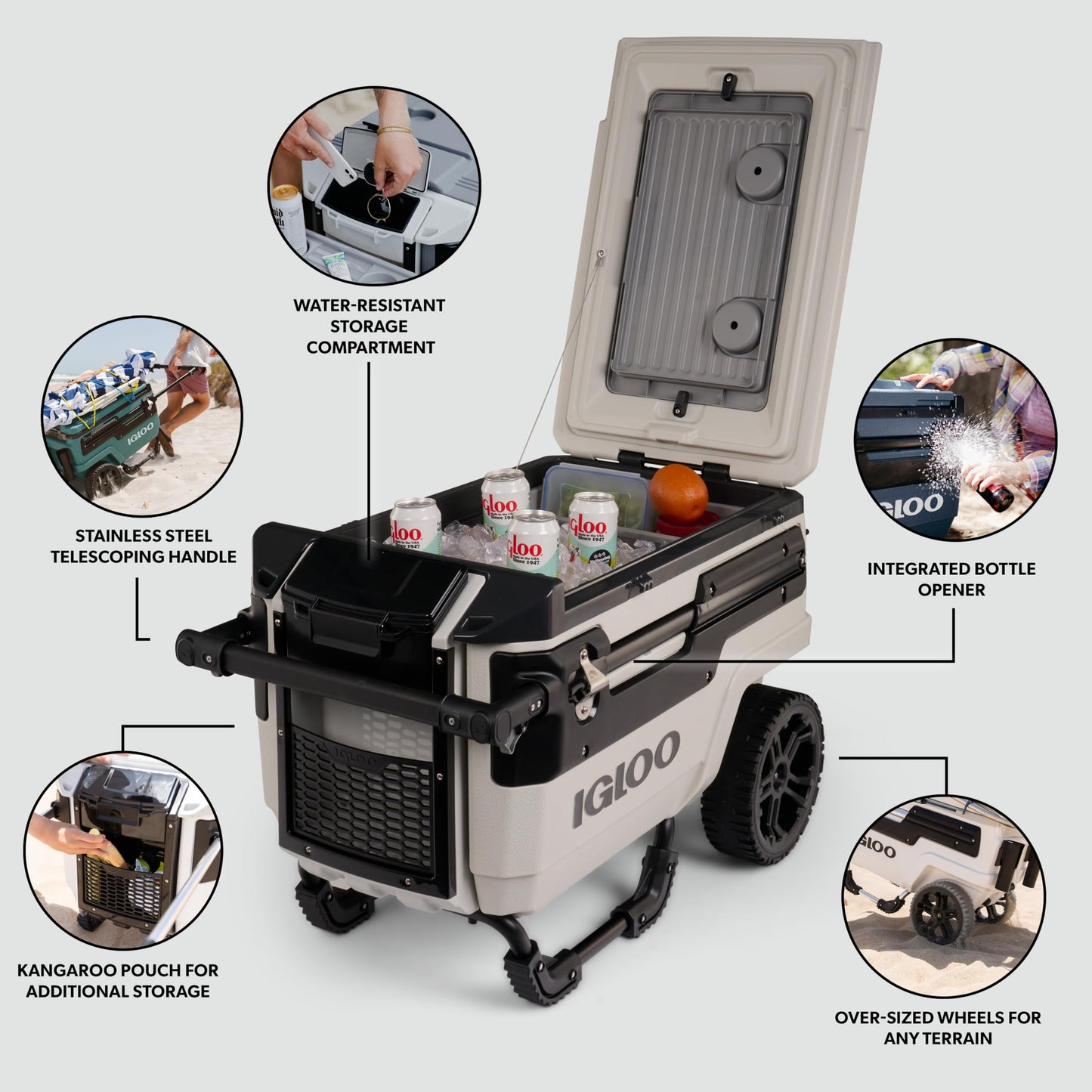 Igloo Trailmate Journey 70 Qt Cooler, Bone