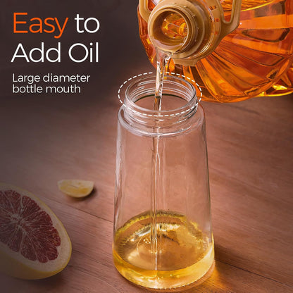 YARRAMATE 16oz Glass Olive Oil Sprayer - 2-in-1 Food Grade Premium Kitchen Dispenser | Peach Pink