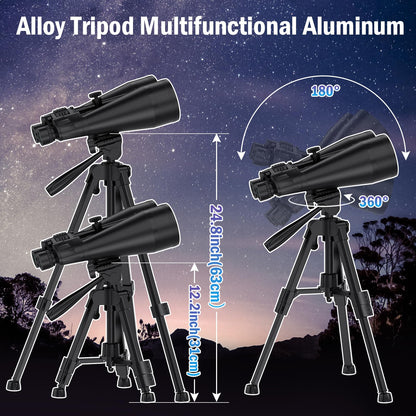 20x80 Astronomy Binoculars for Adults, High Power Stargazing Binoculars with Bak4 Prism, Low Light Vision for Moon Observation & Wildlife Watching, Includes Tripod,Tripod Adapter and Carrying Case
