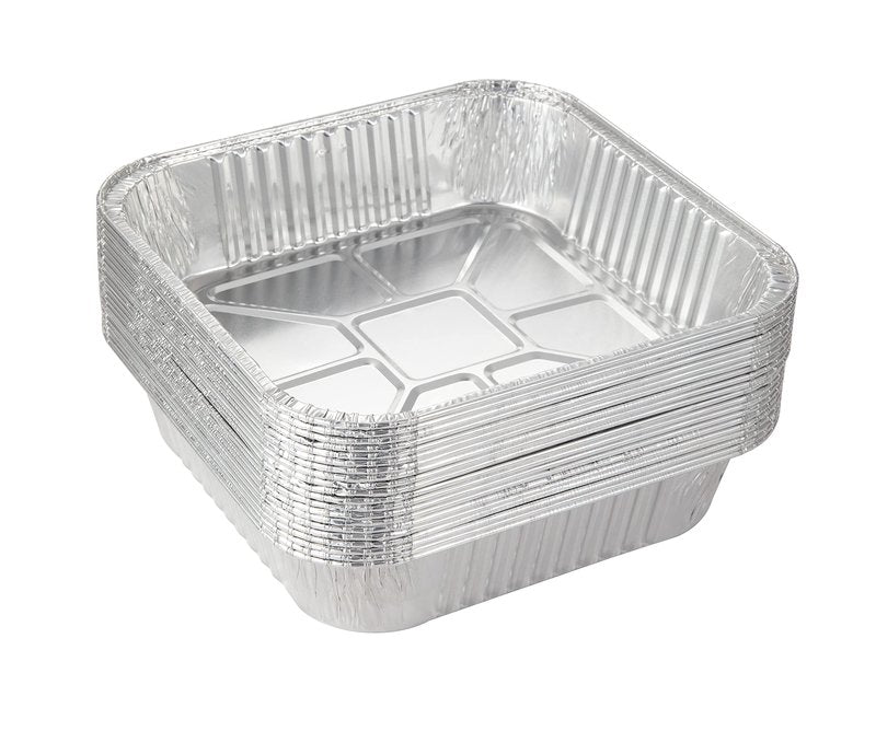 Waytiffer 25pack- 8 x 8 Aluminum foil Pans Disposable Heavy Duty Square baking Cake Pan, Cooking Tins Homemade Breads Oven Pans,Foil Pan, Baking pan Roasting