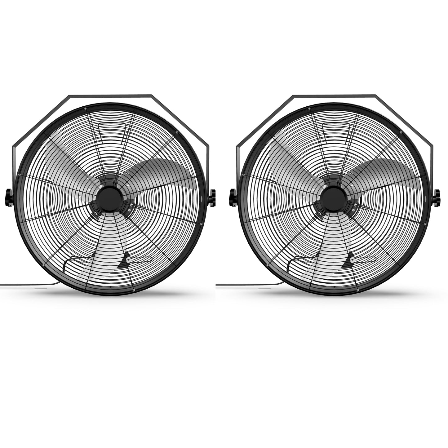 Simple Deluxe 20 Inch High Velocity Wall Mount Fan with Rack, 3 Speed Industrial/Commercial Metal Ventilation Fan,2 Pack