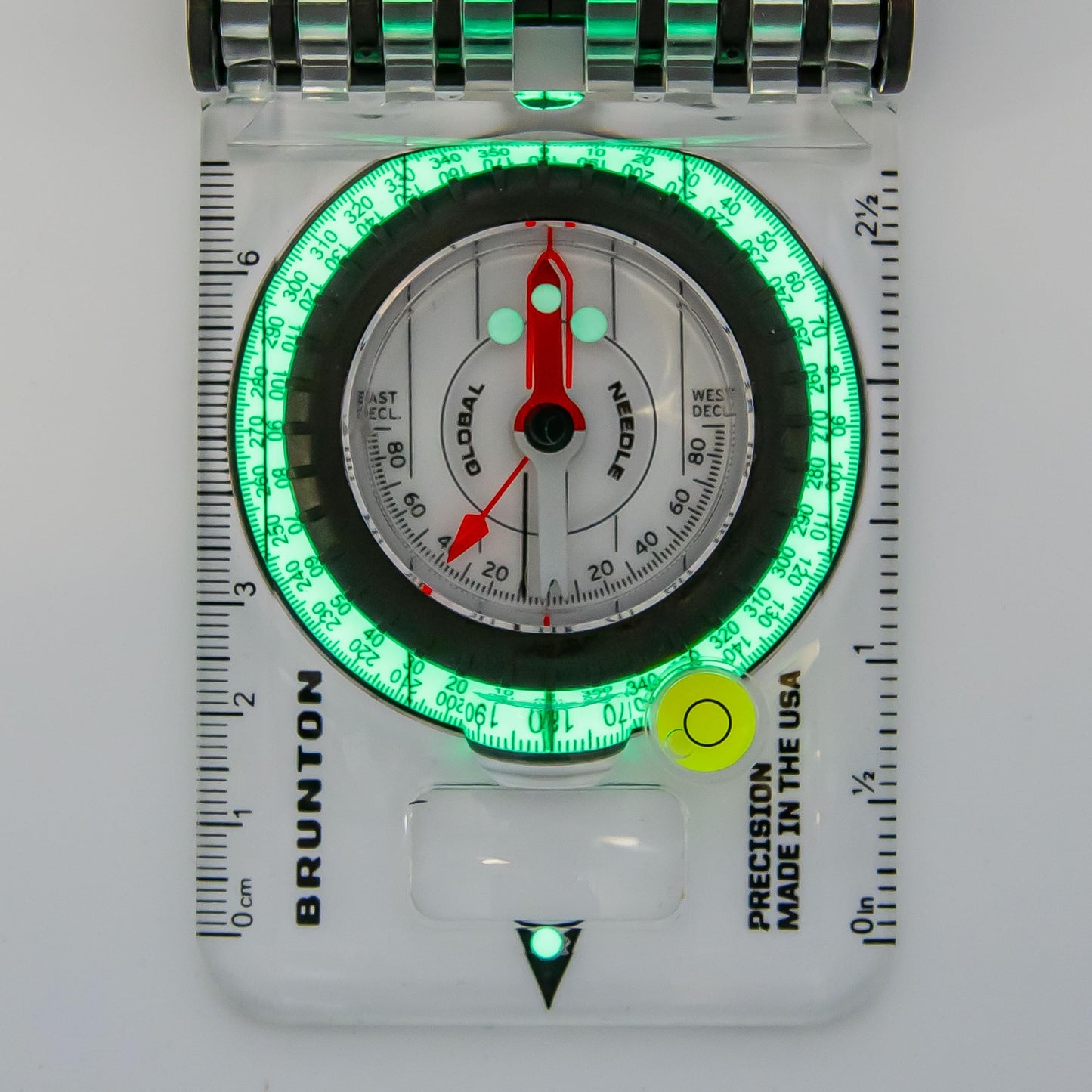 Brunton TruArc™ 15 Luminous Compass - Glow-in-The-Dark Navigation Tool with Clinometer