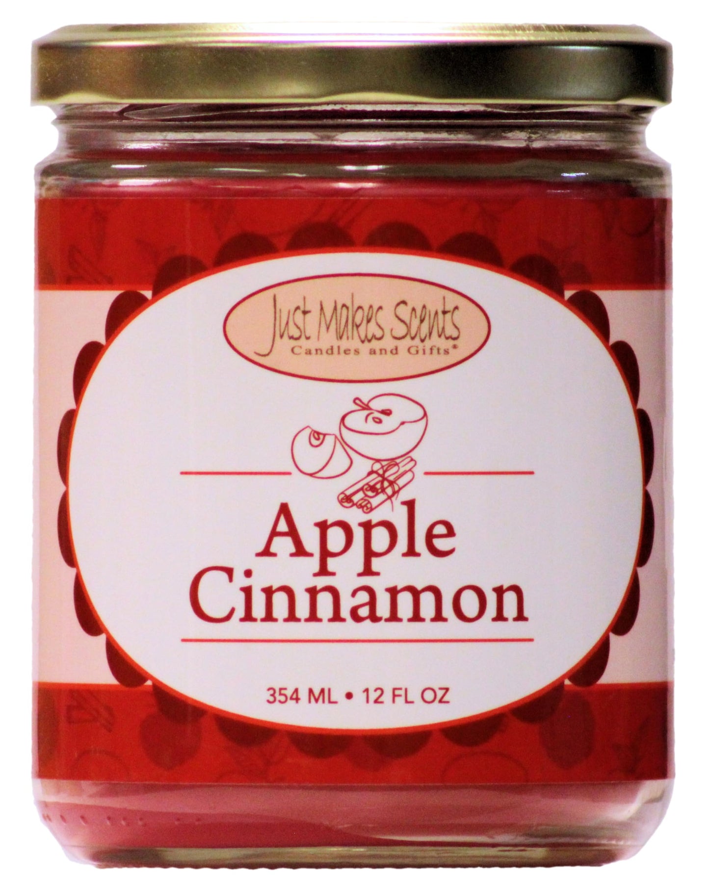 Apple Cinnamon Scented Candles | Amazing Fall Fragrance by Just Makes Scents (12 oz)