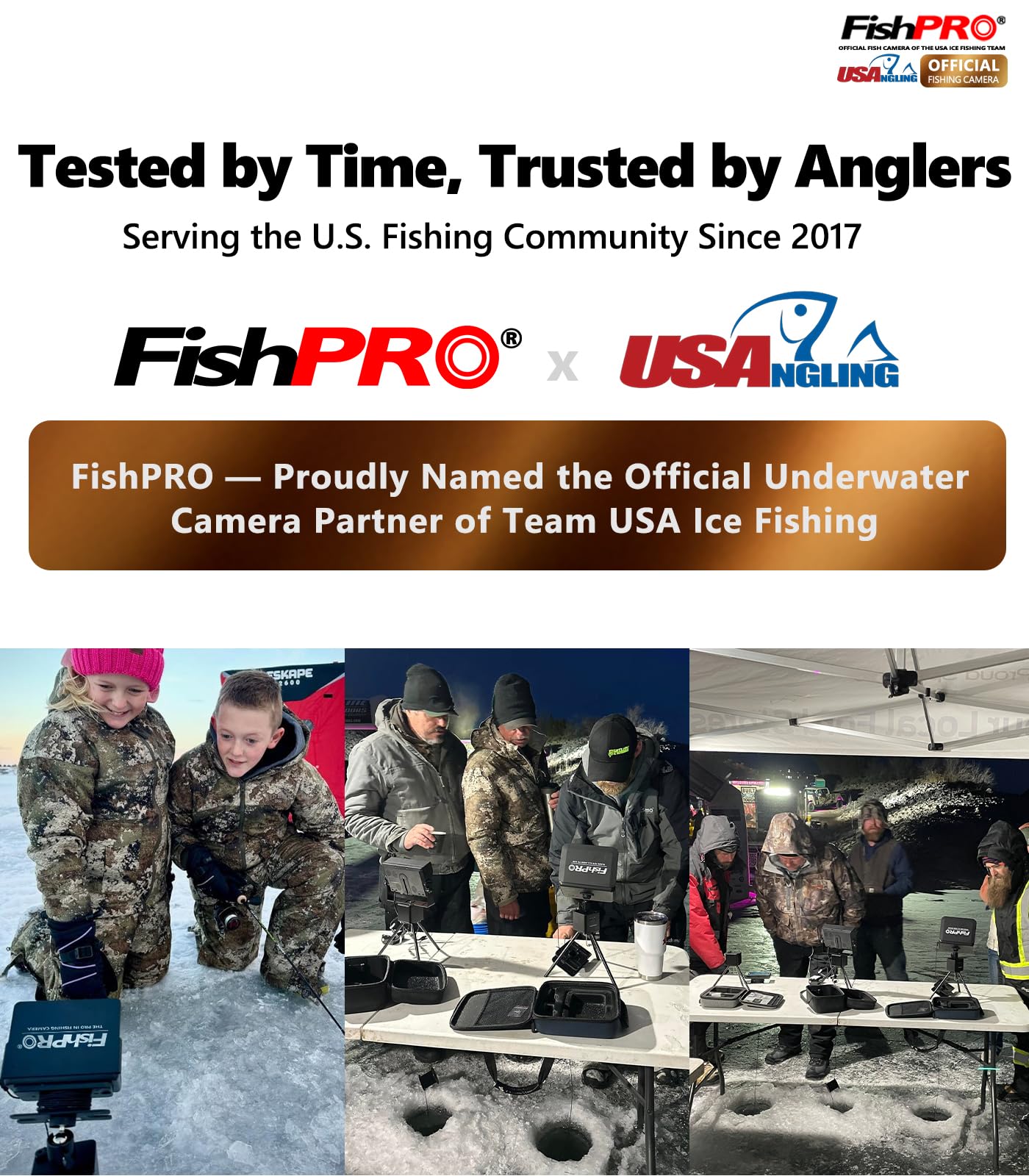 [FishPRO® 2026 Upgrade] Underwater Fishing Camera - [No Slide Off] 7'' Ice Fishing Camera Underwater 1200TVL w/Bracket,12pcs IR + 12pcs LED, 4,500mAh, Portable Fish Finder Ice Fish Gifts for Men, 65ft