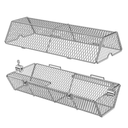 Charkettle Rotisserie Ring Kit and Stainless Steel Round Tumble Rotisserie Grill Basket