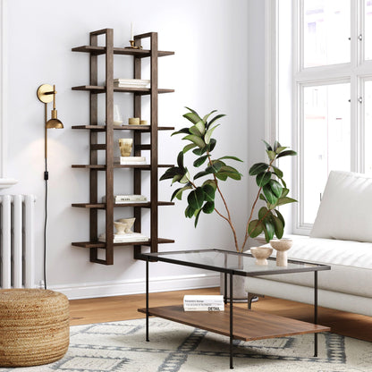 Nathan James Floating Wall Book Shelves, 3-Tier Display Shelf, Decorative Modular Shelf in Solid Wood for Bedroom, Nursery, Bathroom or Kitchen, Set of 2
