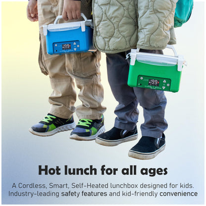 LunchEAZE JR Junior Kids Electric Lunch Box, Cordless Battery Powered Food Warmer for School, Child Safety Certified & BPA-Free, Automatic Self-Heating Container with Insulated Bag, 600mL (Purple)