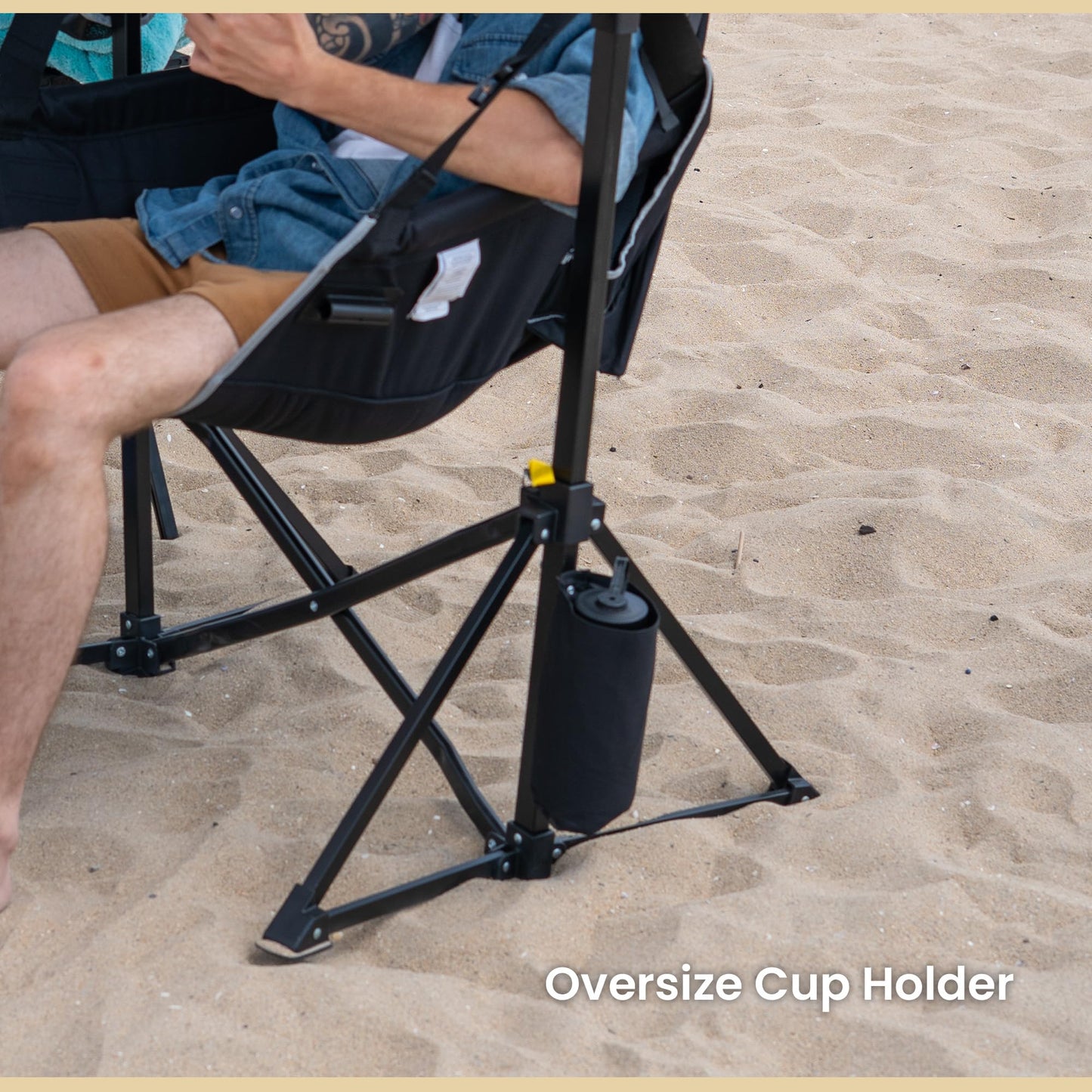 ARROWHEAD OUTDOOR Folding Hammock Chair, Heavy Duty Camping Seat with Removable Footrest, Padded Comfort, and 300lb Capacity