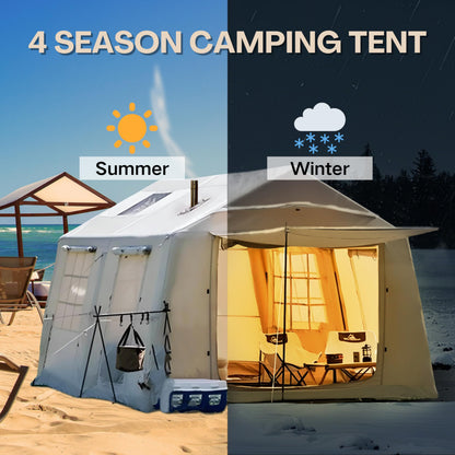 Hikersky Inflatable Tent for Camping, Easy Set-Up with Hand Pump, Portable 4 Season Blow Up Tent, in Waterproof Oxford, Outdoor Use for 4-6 & 6-8 Person (420D Oxford)