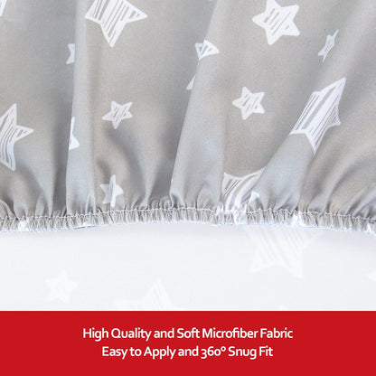 Crib Sheets for Boys or Girls 2 Pack, Fitted Crib Sheet for Standard Size Crib and Toddler Mattresses, Soft and Breathable Material, Grey & White