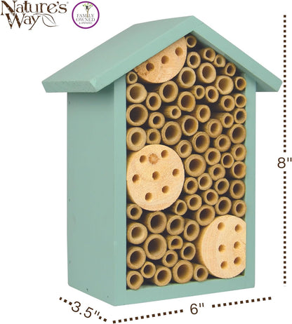 Nature's Way | PWH1-C Teal Bee House - Durable Habitat for Pollinators, Eco-Friendly Design