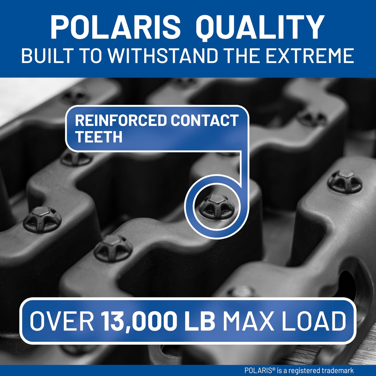 POLARIS Off-Road Recovery Traction Boards - 2 Pack Ultimate Tire Traction Mountable Mats for Sand, Mud & Snow, 6-Ton (13,000 lbs) Max Load, Reinforced Anti-Slip Teeth