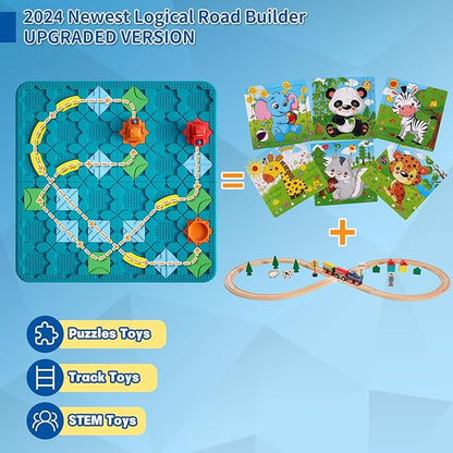 Kids Board Games Learning Toys STEM Educational Logic Kits with 200+ Challenges &amp 4 Difficulty Levels Brain Puzzles Maze Games for Boys Girls Ages 3-10 Birthday Gifts