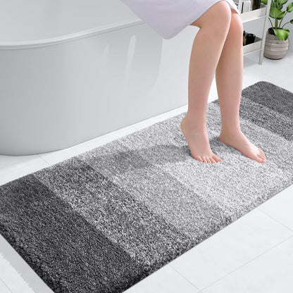 OLANLY Large Bathroom Rugs - Extra Soft Microfiber Mat 50x30 | Quick Dry, Machine Washable, Grey