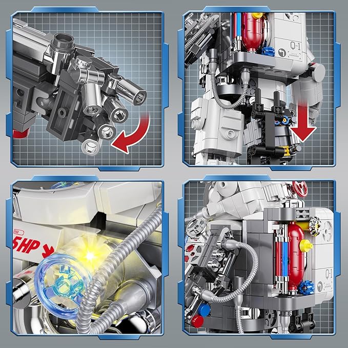 Space Astronaut Building Set Compatible with Lego Space Model with LED Light fors Adults Gifts for Boys 6+ 907 PCS Cool Collectible Gift Toys for Adults