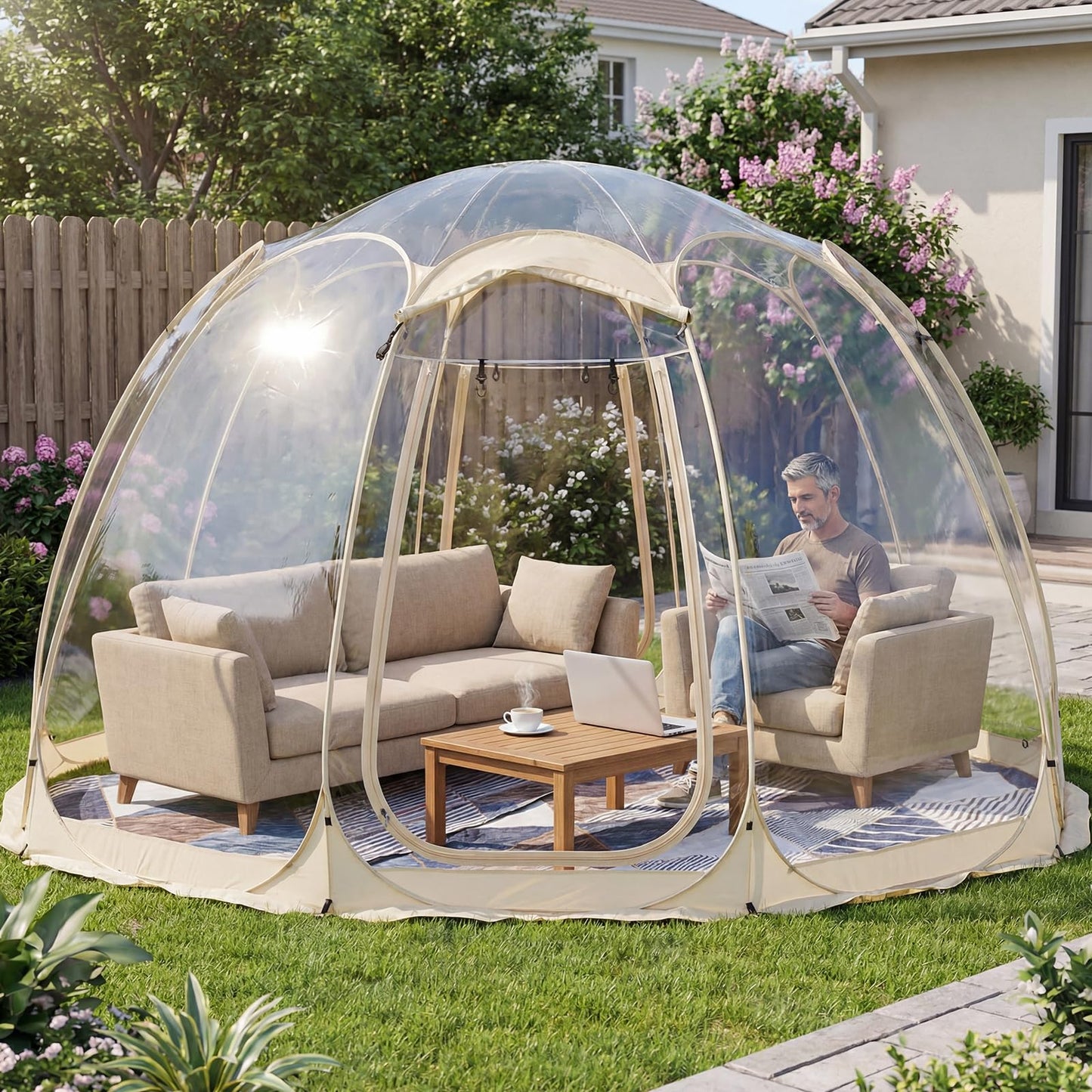 Pop-Up Bubble Tent,A Big Tent that Can Accommodate 12 People,is Cold-Proof, Wind-Proof and Rain-Proof, Suitable for Outdoor Parties and Activities in Cold Weather