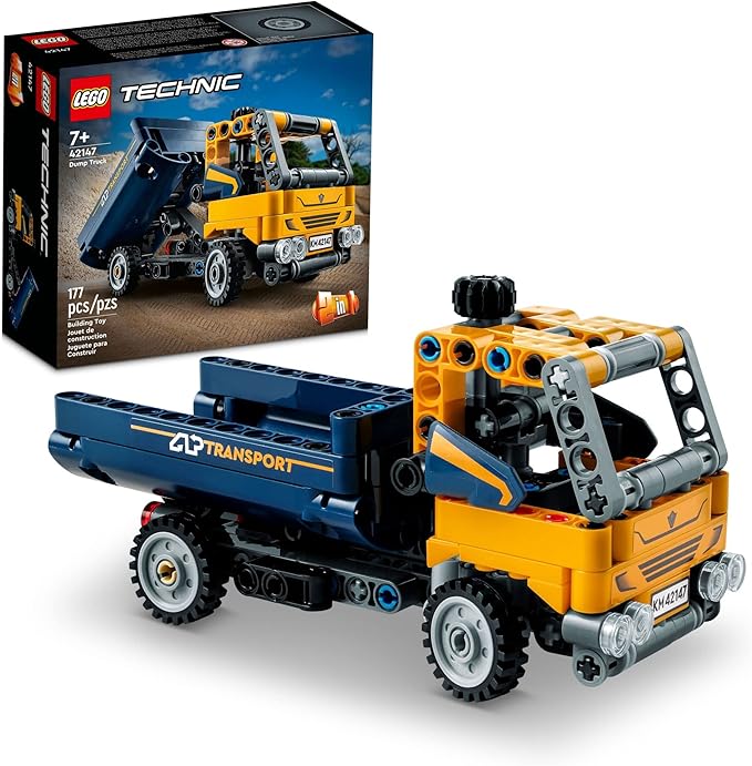 LEGO Technic Dump Truck 42147 2in1 Toy Set Construction Vehicle Model to Excavator Digger Engineering Toys Gift for Kids Boys Girls Ages 7 Plus