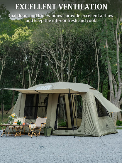 MC TOMOUNT Inflatable Tents for Camping, 6/8/10 Person Large Family Blow Up Camping Tent with 2 Doors 4 Windows 2 Skylights, Double Layer Waterproof Air Glamping Tent for Outdoor Camping Picnic Party