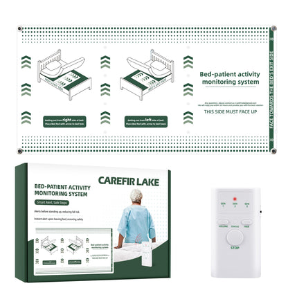 Wireless Bed Alarm for Elderly Dementia Patients - Large & Wide Under-Mattress Sensor Pad with Pager, Early & Exit Alert Modes, Fits All Thick and Thin Mattresses, Effectively Reduces False Alarms