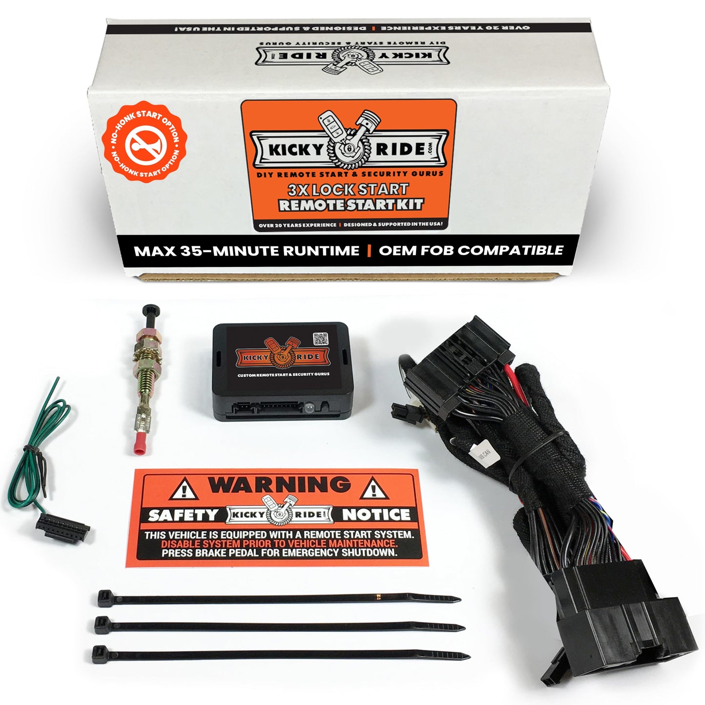 Kicky Ride Plug-in Remote Start Kit – Start from Your Factory Fob – Some Ford, Lincoln Vehicles – F-150, F-250/350, Edge, Ranger, Bronco Sport, MKZ & More! – Extend Runtime - Check CAR Compatibility
