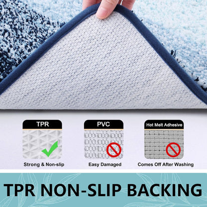 Arotive Microfiber Bath Rug - Soft, Absorbent, Non-Slip Plush Mat | 24x16 Dark Blue Rectangular
