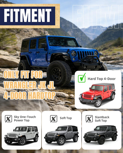 Broaddict Rear Trunk Cargo Rack Basket Tray Fit for 2007-2026 Jeep Wrangler JK JL Unlimited 4 Door Hardtops, Interior Luggage Carrier Storage Shelf for Camping Trip Gear