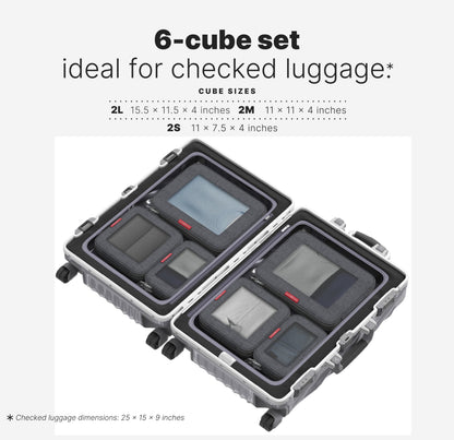 LeanTravel Compression Packing Cubes for Travel Organizers with Double Zipper (12-Pack Black-Blue)