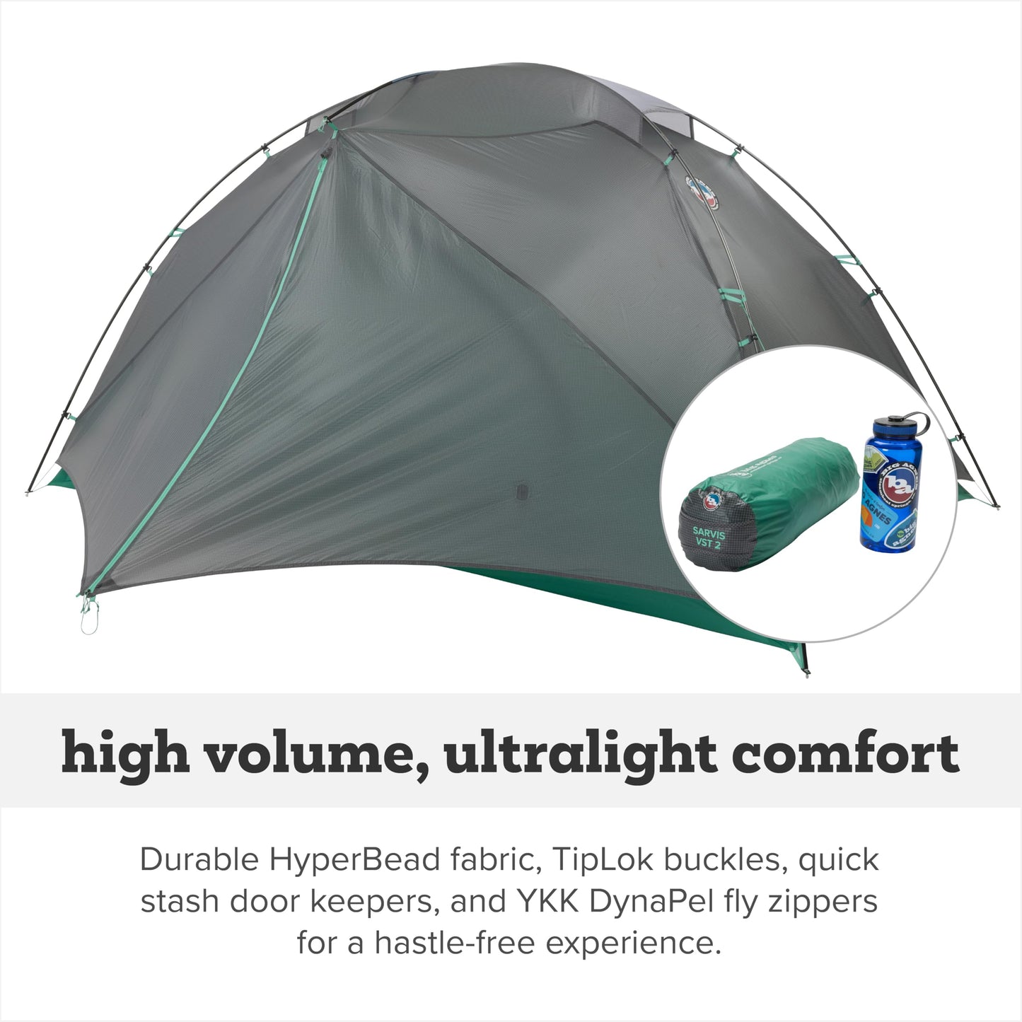 Big Agnes Sarvis VST - Backpacking Tent for Camping, 3 Season, Ultralight, 2 Person