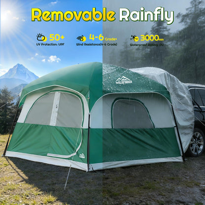 WildFinder SUV Tent for Camping, 10x9ft Large Car Tent with PU3000 Waterproof, Universal Tailgate Tent Compatible with SUV, CUV, Minivan, Easy Setup Standalone Sheller for Outdoor Travel