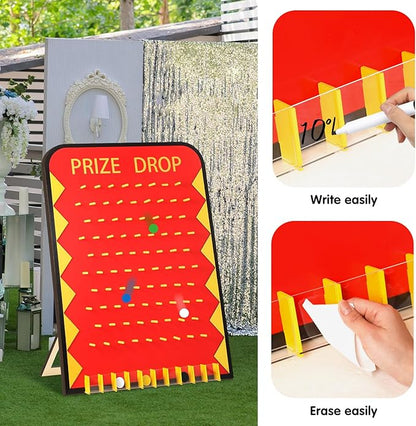 Blosssound 41.3 x 29.5 Extra Large Prize Drop Board Game Family Foldable Wood Disk Drop Game with 24 Colored Wooden Discs for Party Show Carnival Activity(Casino Style)