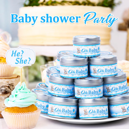 VISCOO 30 Pack Baby Shower Party Favors Candles Lavender Scented, Baby Shower Favors for Guests Prizes, Girl Boy Gender Reveal Party Gifts Decorations (1.2 Oz, Blue)